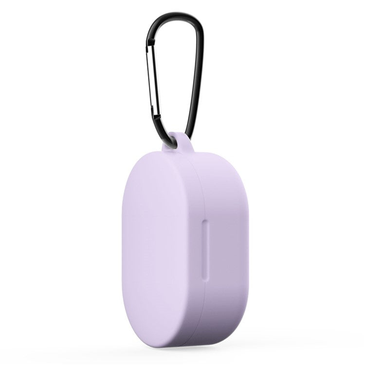 Bluetooth Earphone Silicone Protective Case Cover with Hook for Xiaomi Redmi AirDots 3 - Light Purple