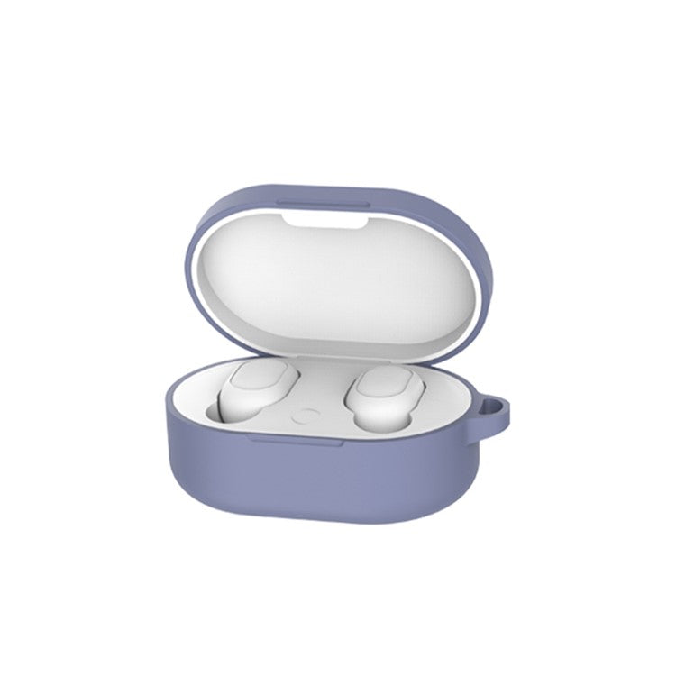 Bluetooth Earphone Silicone Protective Case Cover with Hook for Xiaomi Redmi AirDots 3 - Light Purple