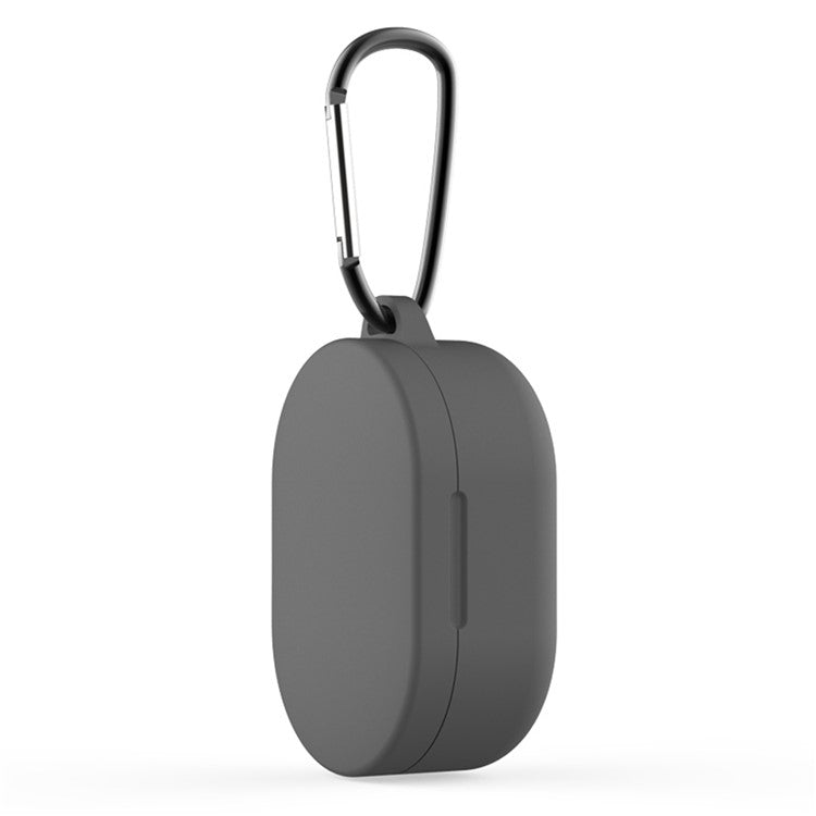 Bluetooth Earphone Silicone Protective Case Cover with Hook for Xiaomi Redmi AirDots 3 - Dark Grey