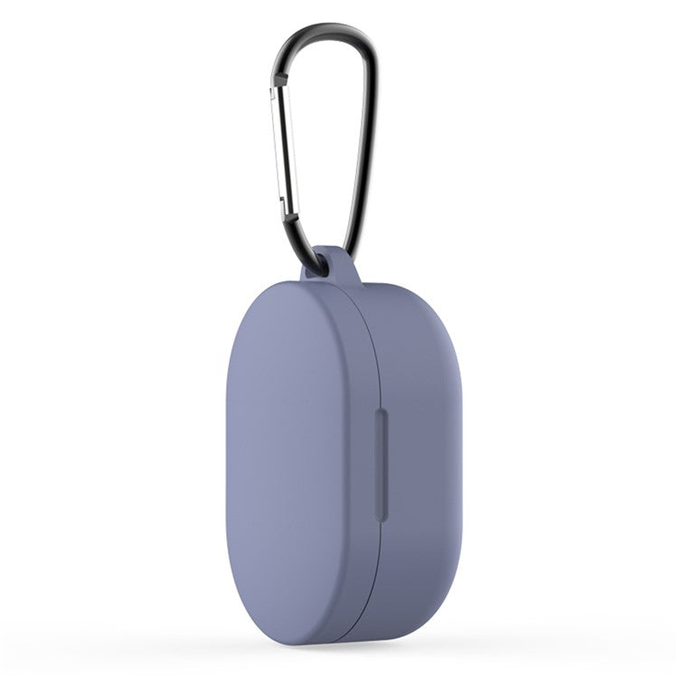Bluetooth Earphone Silicone Protective Case Cover with Hook for Xiaomi Redmi AirDots 3 - Purple