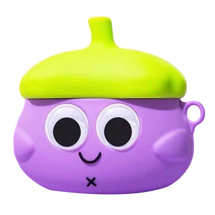 For Samsung Galaxy Buds2 Pro Bluetooth Earphone Silicone Case Cartoon Protection Cover - Eggplant