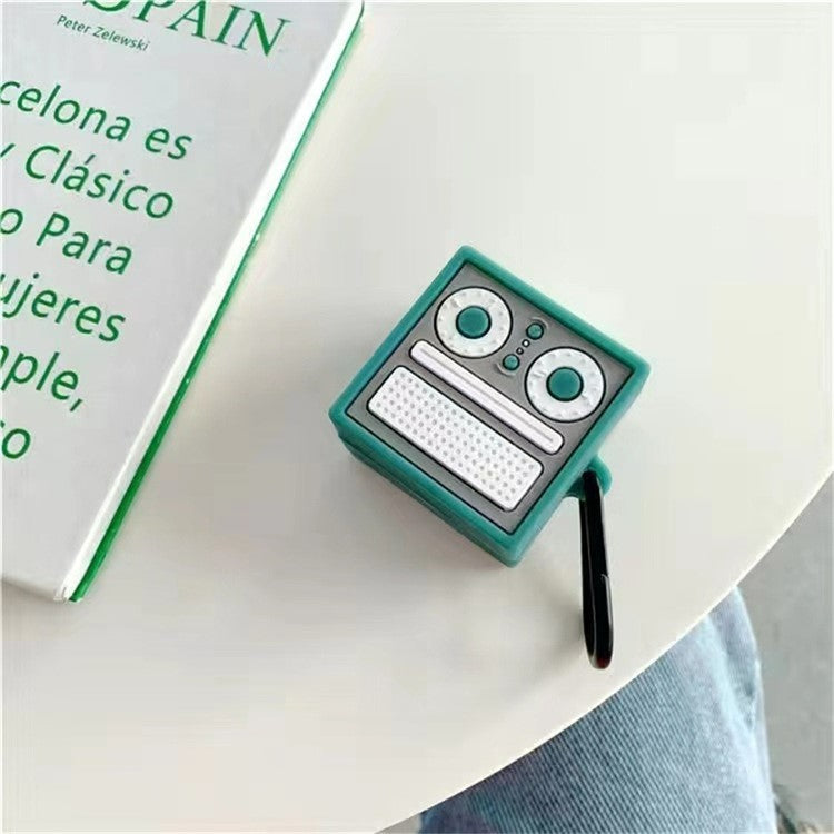 For Samsung Galaxy Buds Pro Bluetooth Earphone Silicone Cover Lovely Cartoon Sleeve - Dual Eye Green Radio
