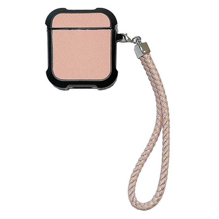 For Apple AirPods with Charging Case (2016) / (2019) / AirPods with Wireless Charging Case (2019) TPU Sleeve Case with Wrist Strap - Pink