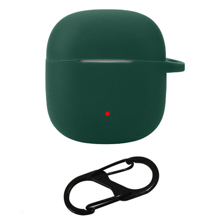 For 1MORE True Wireless Headphones Q10 Cover Anti-Scratch Silicone Case Sleeve with Buckle - Blackish Green