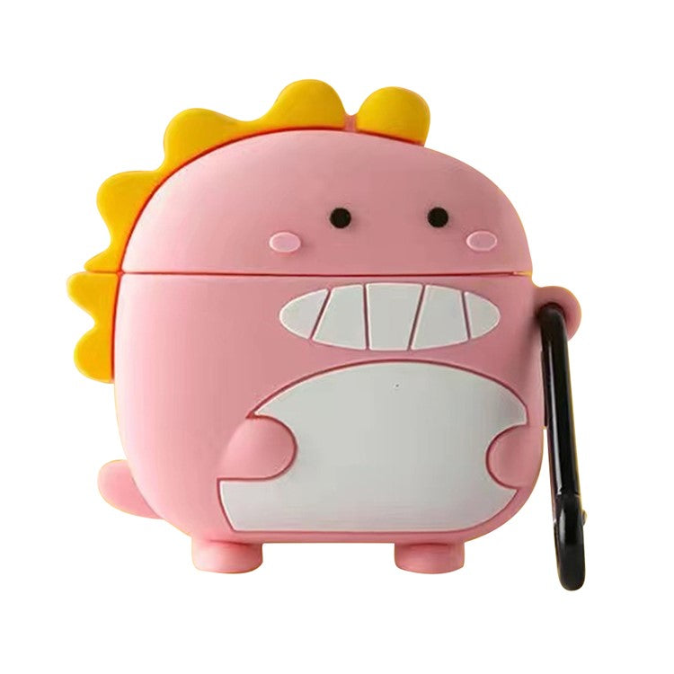 For Edifier TWS1 Bluetooth Earphone Cover Cute Cartoon Soft Silicone Anti-Collision Case - Pink Dinosaur