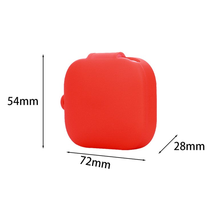 For Xiaomi Redmi Buds 6S Silicone Case Bluetooth Earphone Cover with Hanging Buckle - Pink