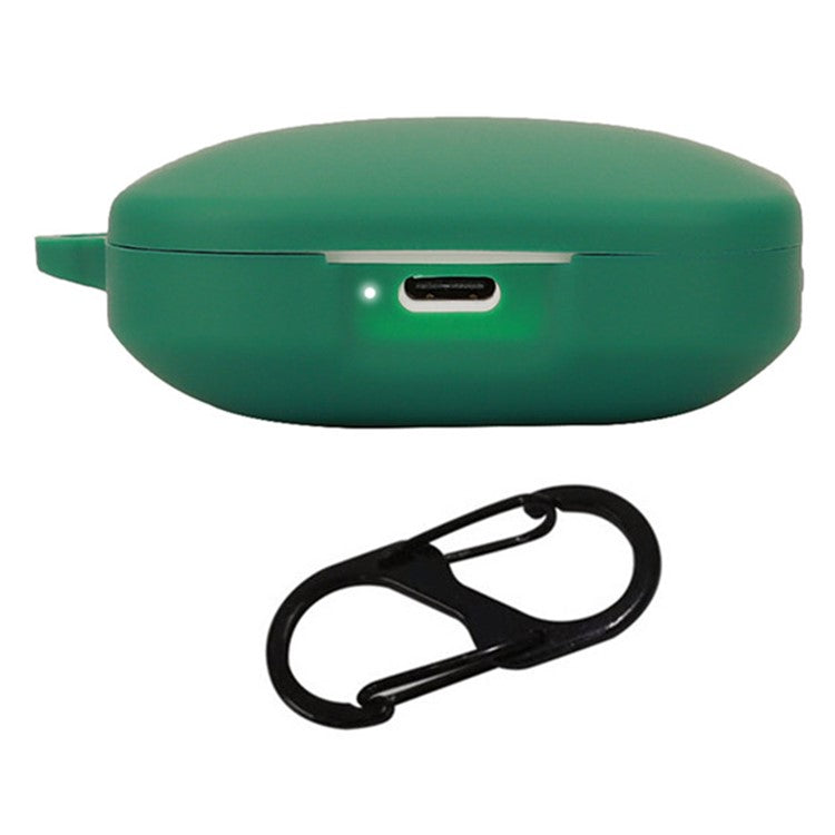 For Xiaomi Redmi Buds 6S Silicone Case Bluetooth Earphone Cover with Hanging Buckle - Blackish Green