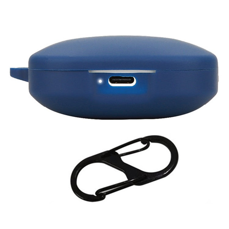 For Xiaomi Redmi Buds 6S Silicone Case Bluetooth Earphone Cover with Hanging Buckle - Dark Blue
