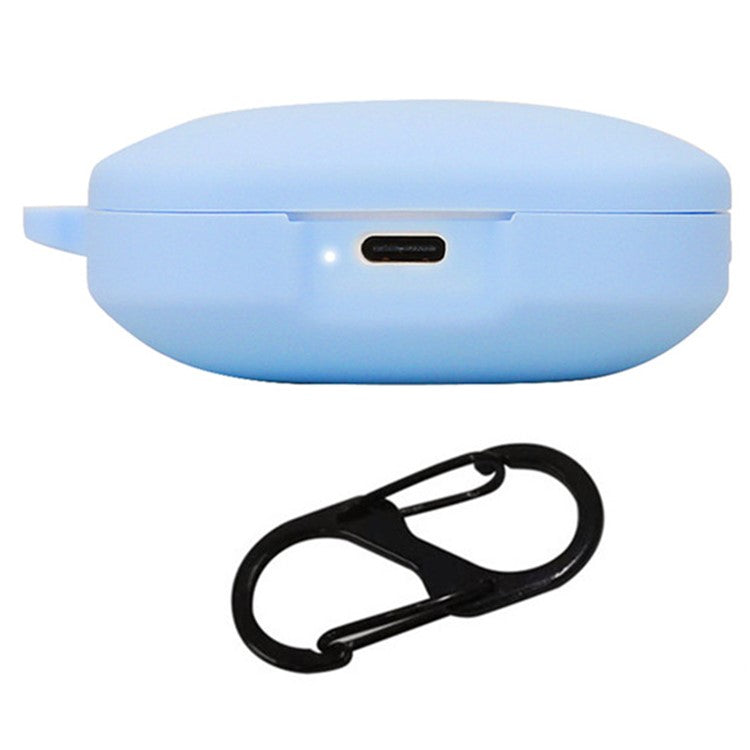For Xiaomi Redmi Buds 6S Silicone Case Bluetooth Earphone Cover with Hanging Buckle - Sky Blue