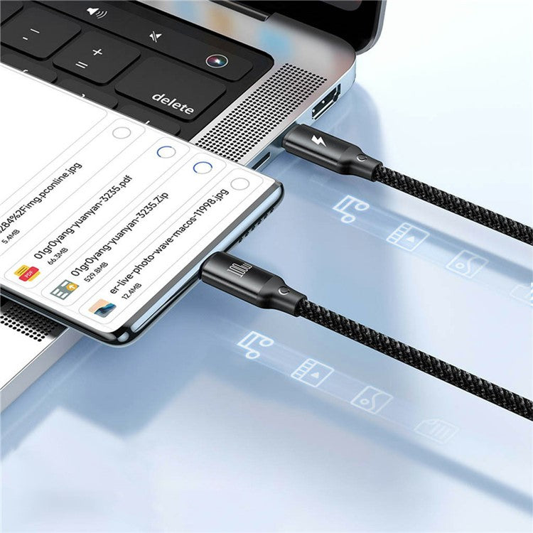 AWEI W23 1.2m Type-C to Type-C / 8-pin / for Apple Watch Magnetic Wireless Charging Dock 3-in-1 Splitter Cable