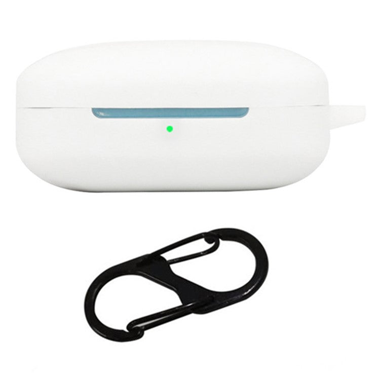 For Oppo Enco X3i Earphone Case Earbud Silicone Protective Cover with Hanging Buckle - White