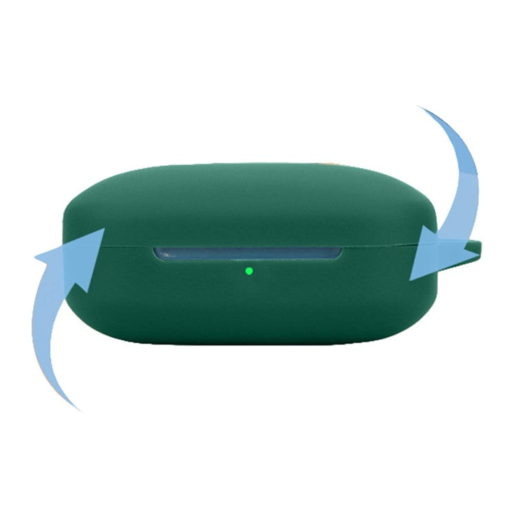 For Oppo Enco X3i Earphone Case Earbud Silicone Protective Cover with Hanging Buckle - White