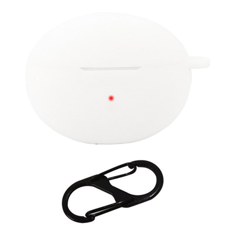 For Huawei FreeBuds 6i Case Silicone Headset Anti-Fall Cover with Buckle - White