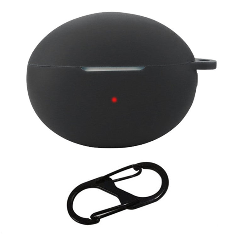 For Huawei FreeBuds 6i Case Silicone Headset Anti-Fall Cover with Buckle - Black