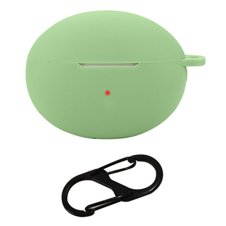 For Huawei FreeBuds 6i Case Silicone Headset Anti-Fall Cover with Buckle - Matcha Green