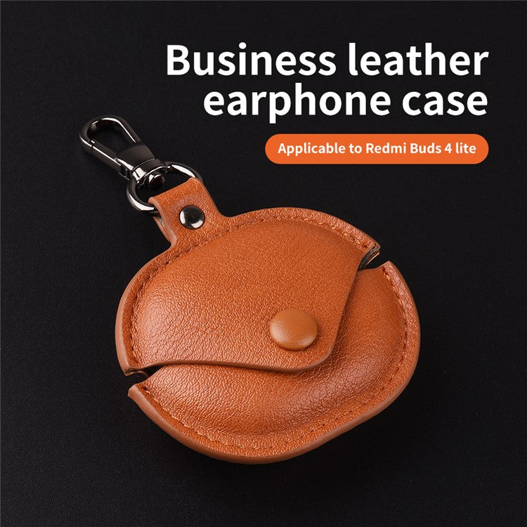 For Xiaomi Redmi Buds 4 Lite Earphone Case PU Leather+PC Bluetooth Earbud Protective Cover - Blue