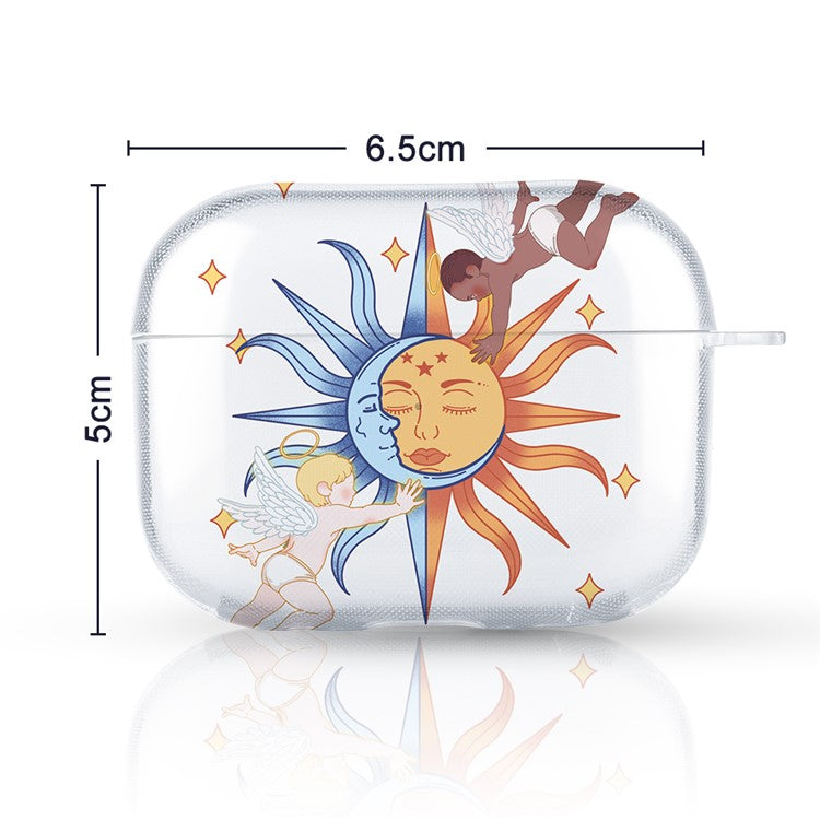 For Apple AirPods Pro Charging Case Cover Pattern Print TWS Earbuds TPU Case - Spaceman / Transparent