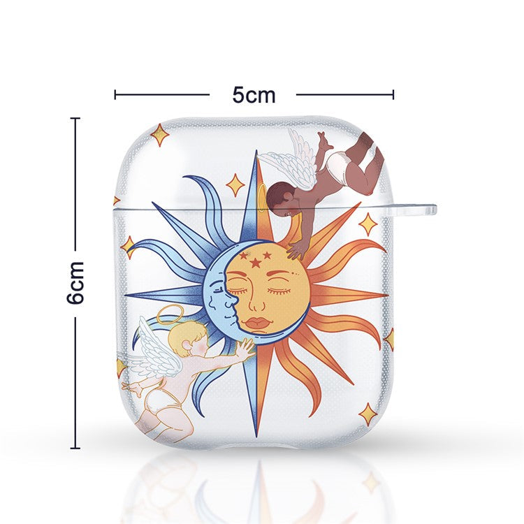 For Apple AirPods with Charging Case (2016) / (2019) / AirPods with Wireless Charging Case (2019) Headset TPU Case - Spaceman / Transparent