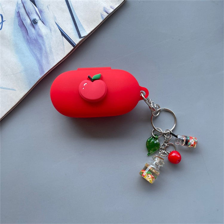 For Xiaomi OpenWear Stereo Bluetooth Earphones Cartoon Fruit Silicone Case with Pendant - Apple