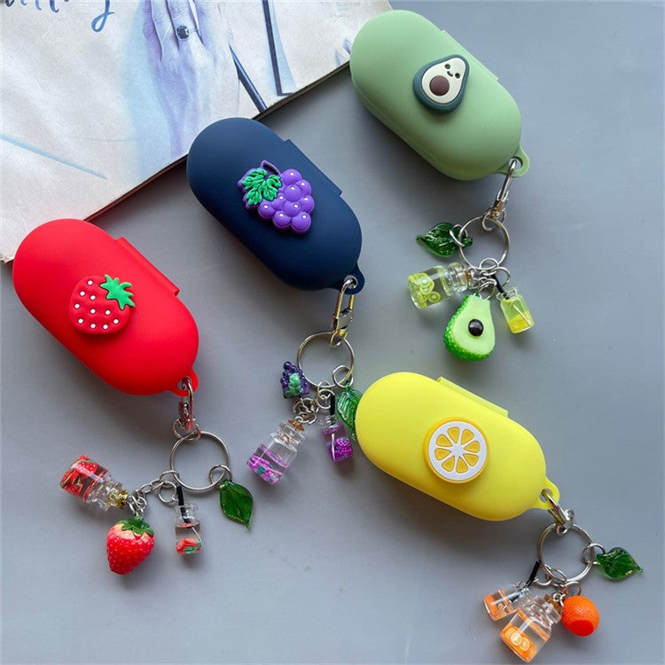 For Xiaomi OpenWear Stereo Bluetooth Earphones Cartoon Fruit Silicone Case with Pendant - Watermelon