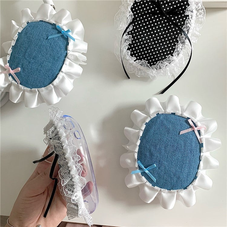 1Pair For AirPods Max Protective Case Fabric+TPU Headset Sleeve Bowknot Design - Black