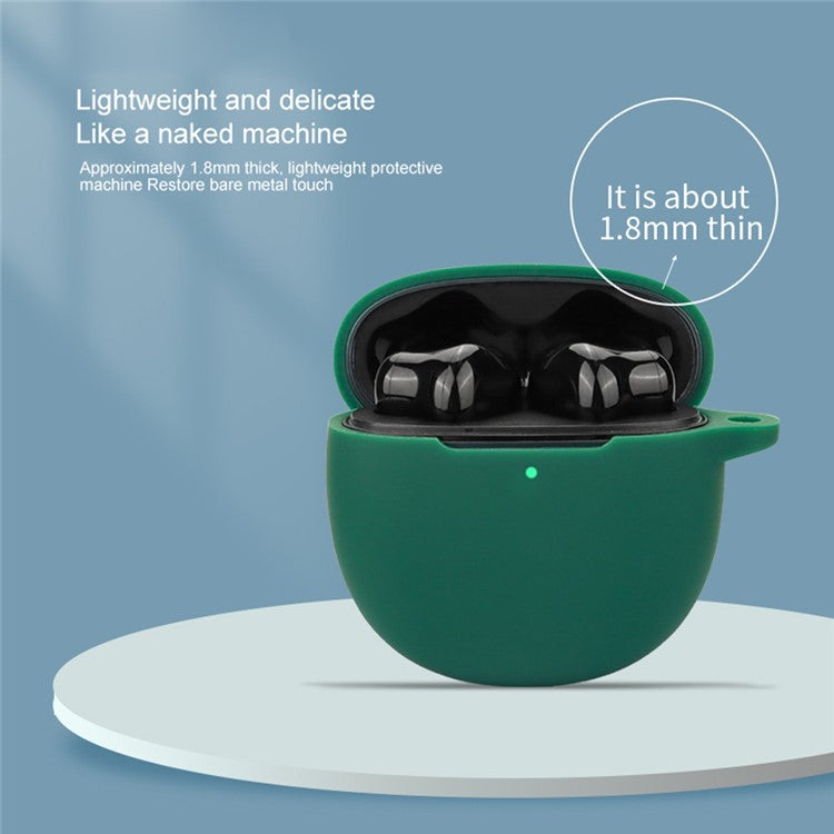 For vivo TWS A1 Pro Case Bluetooth Earphone Silicone Skin Cover with Buckle - Black