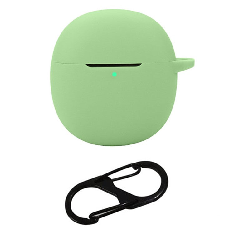For vivo TWS A1 Pro Case Bluetooth Earphone Silicone Skin Cover with Buckle - Matcha Green