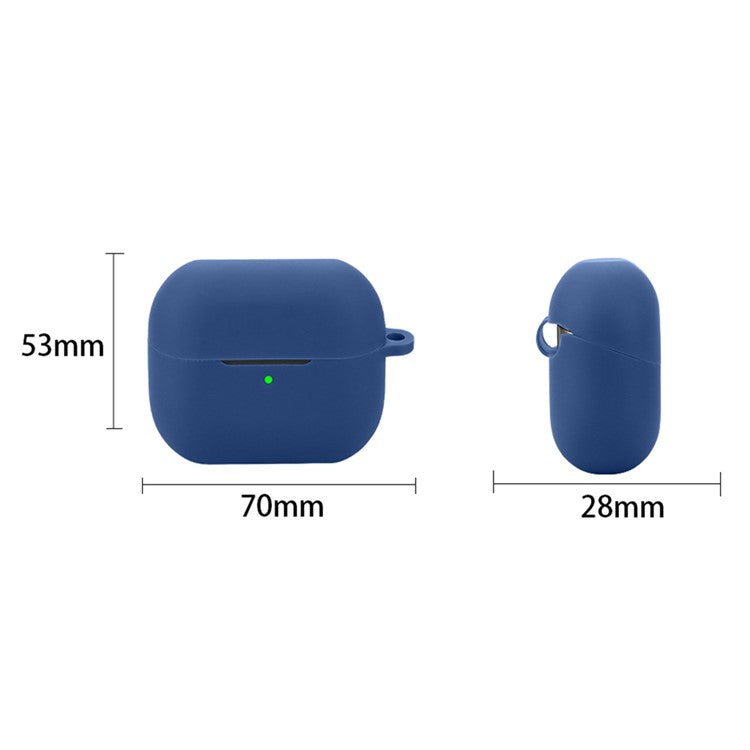 For Samsung Galaxy Buds3 Silicone Case Bluetooth Earphone Protective Cover with Anti-Lost Buckle - Red