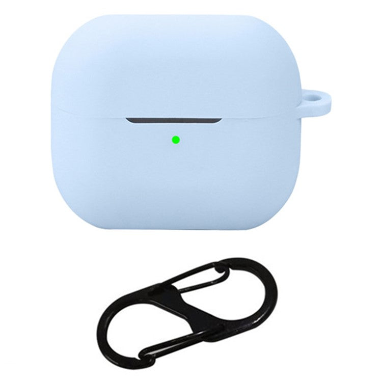 For Samsung Galaxy Buds3 Silicone Case Bluetooth Earphone Protective Cover with Anti-Lost Buckle - Baby Blue