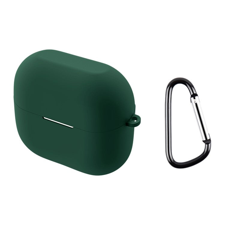 For Samsung Galaxy Buds3 / Buds3 Pro Silicone Case Bluetooth Earphone Cover with Carabiner - Green