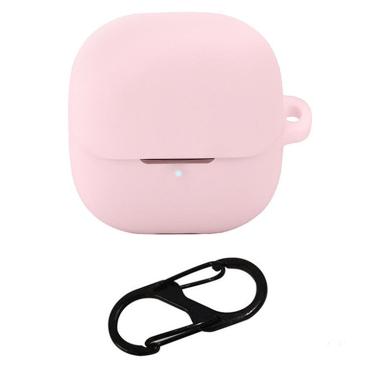 For Xiaomi Buds 5 Case Bluetooth Earphone Silicone Skin Cover with Anti-Lost Buckle - Pink