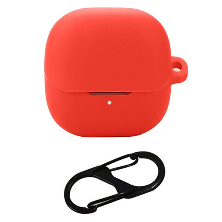 For Xiaomi Buds 5 Case Bluetooth Earphone Silicone Skin Cover with Anti-Lost Buckle - Red
