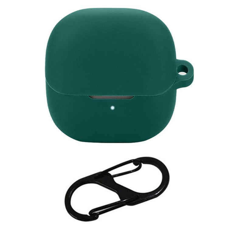 For Xiaomi Buds 5 Case Bluetooth Earphone Silicone Skin Cover with Anti-Lost Buckle - Blackish Green