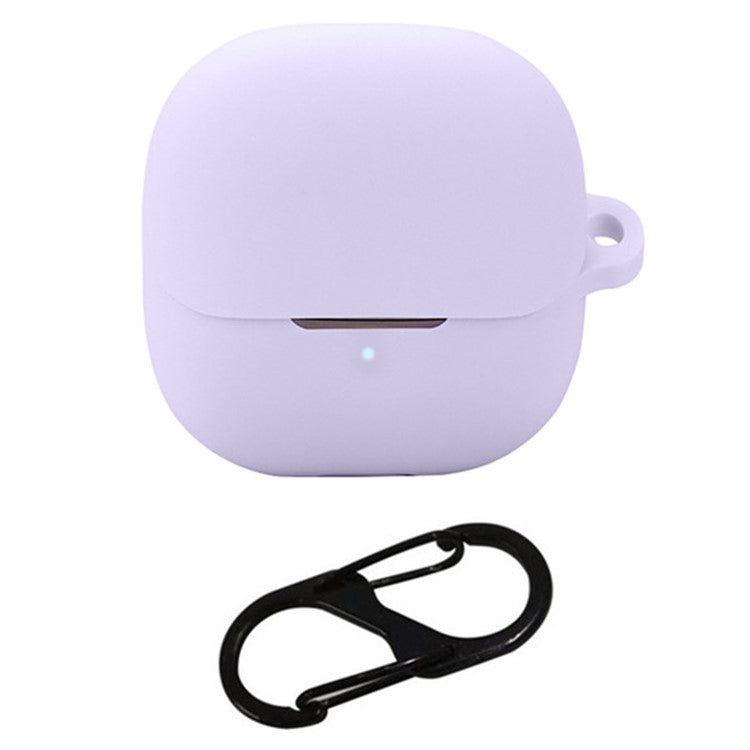 For Xiaomi Buds 5 Case Bluetooth Earphone Silicone Skin Cover with Anti-Lost Buckle - Purple