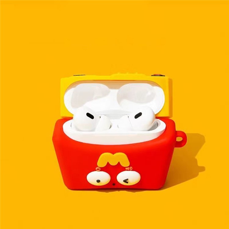 For Apple AirPods 3 Bluetooth Earbuds Case French Fry Silicone Shell Cover with Carabiner