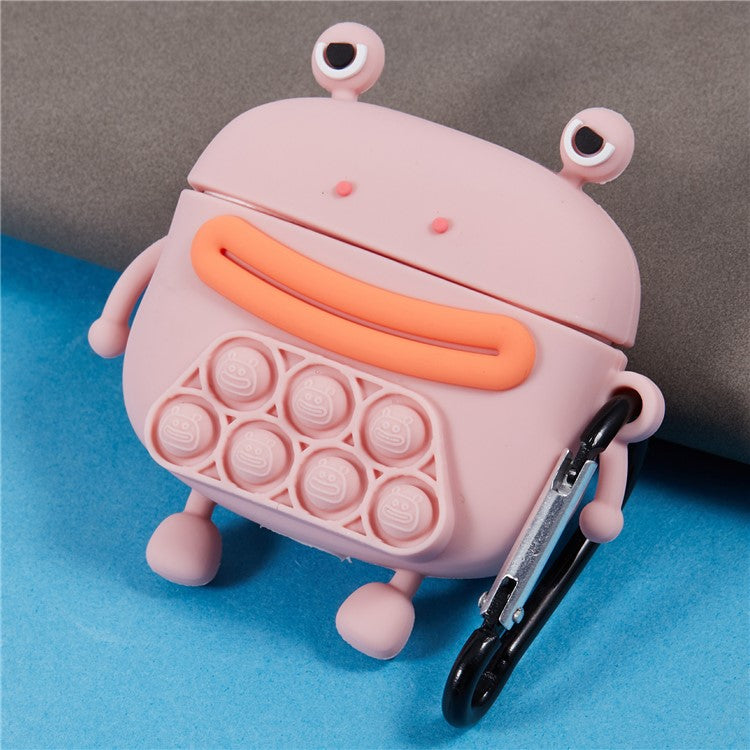 For Apple AirPods 3 Silicone Cover Bubble Fidget Stress Relief Frog Protective Case - Pink