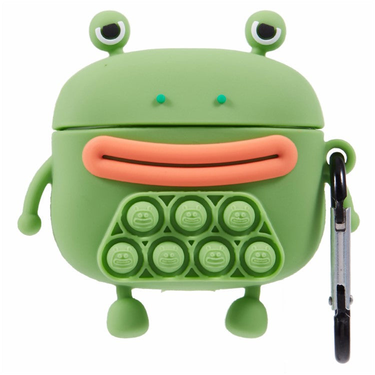 For Apple AirPods 3 Silicone Cover Bubble Fidget Stress Relief Frog Protective Case - Green