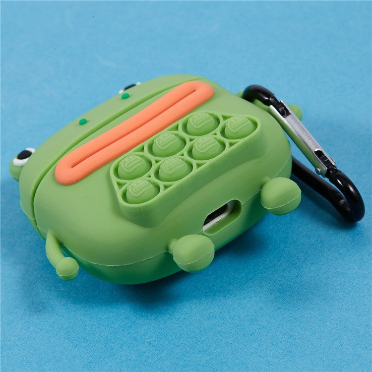 For Apple AirPods 3 Silicone Cover Bubble Fidget Stress Relief Frog Protective Case - Green