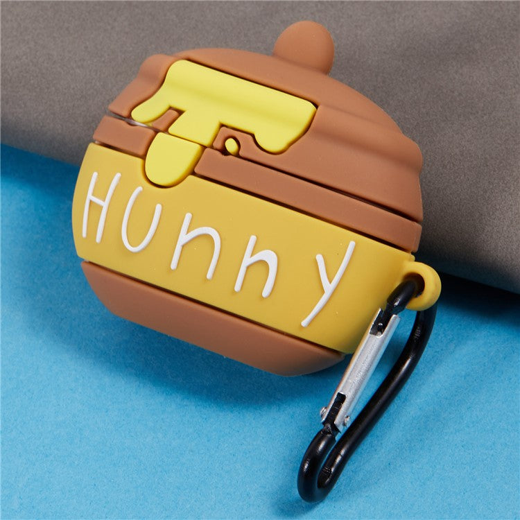 For Apple AirPods 3 Bluetooth Earphones Silicone Cover Honey Pot Protective Case with Carabiner