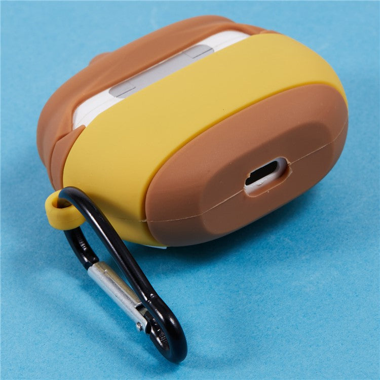 For Apple AirPods 3 Bluetooth Earphones Silicone Cover Honey Pot Protective Case with Carabiner