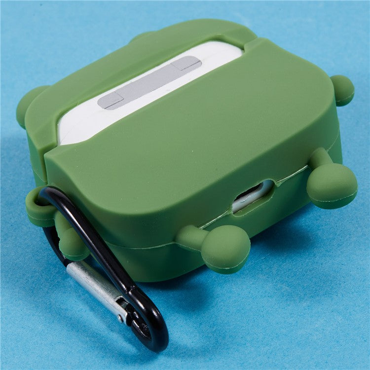 For Apple AirPods 3 Bluetooth Earphones Silicone Cover Sausage Mouth Frog Protective Case - Green