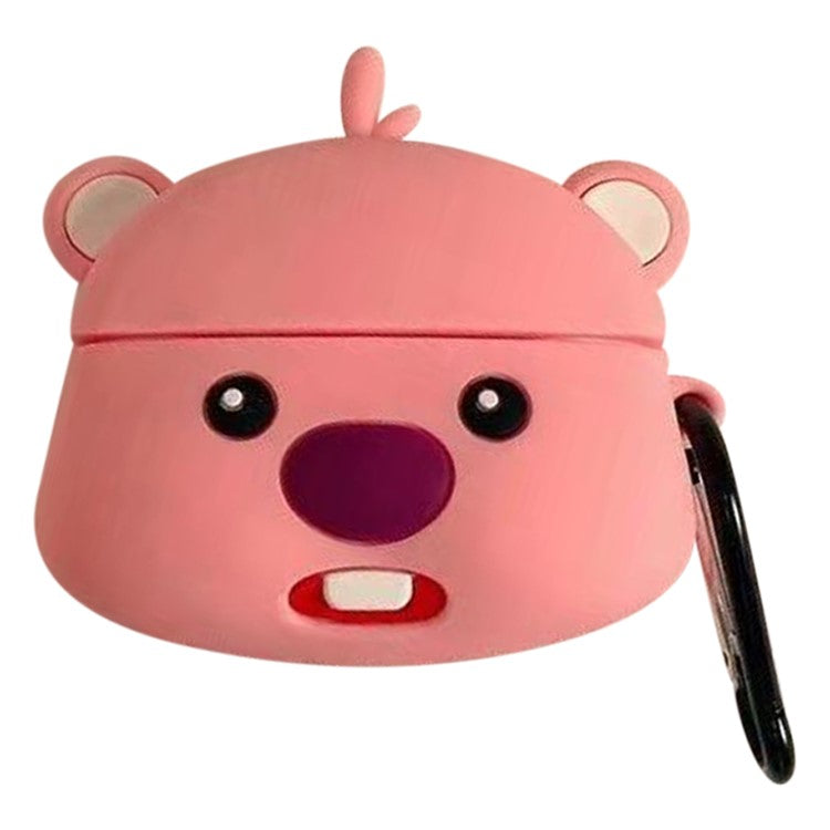 For Apple AirPods 3 Silicone Case Beaver Loopy Earbuds Protective Cover with Carabiner