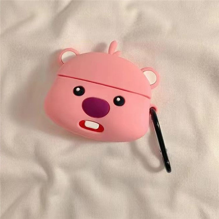 For Apple AirPods 3 Silicone Case Beaver Loopy Earbuds Protective Cover with Carabiner