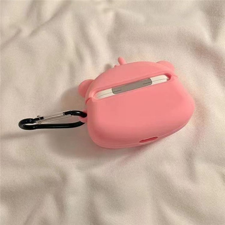 For Apple AirPods 3 Silicone Case Beaver Loopy Earbuds Protective Cover with Carabiner