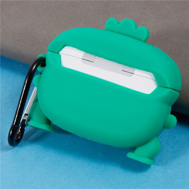 For Apple AirPods Pro Bluetooth Earphones Silicone Cover Dinosaur and Heart Protective Case - Green