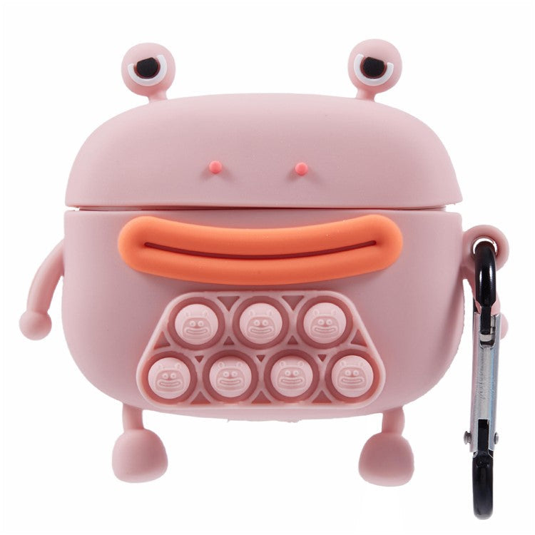 For Apple AirPods Pro Silicone Cover Bubble Fidget Stress Relief Frog Protective Case - Pink