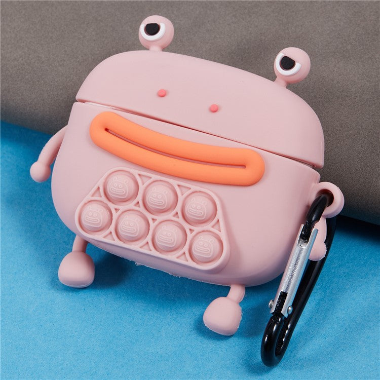 For Apple AirPods Pro Silicone Cover Bubble Fidget Stress Relief Frog Protective Case - Pink