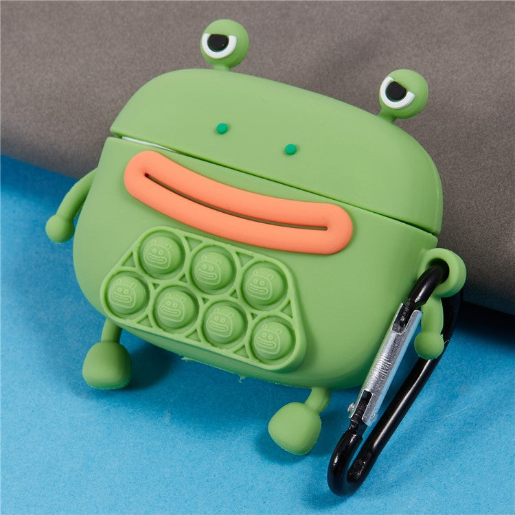 For Apple AirPods Pro Silicone Cover Bubble Fidget Stress Relief Frog Protective Case - Green