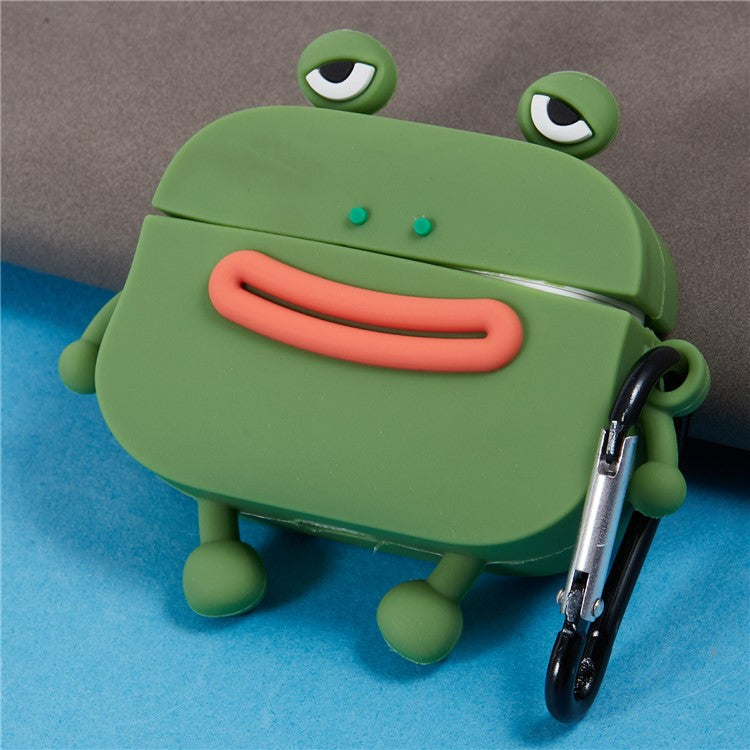 For Apple AirPods Pro Bluetooth Earphones Silicone Cover Sausage Mouth Frog Protective Case - Green