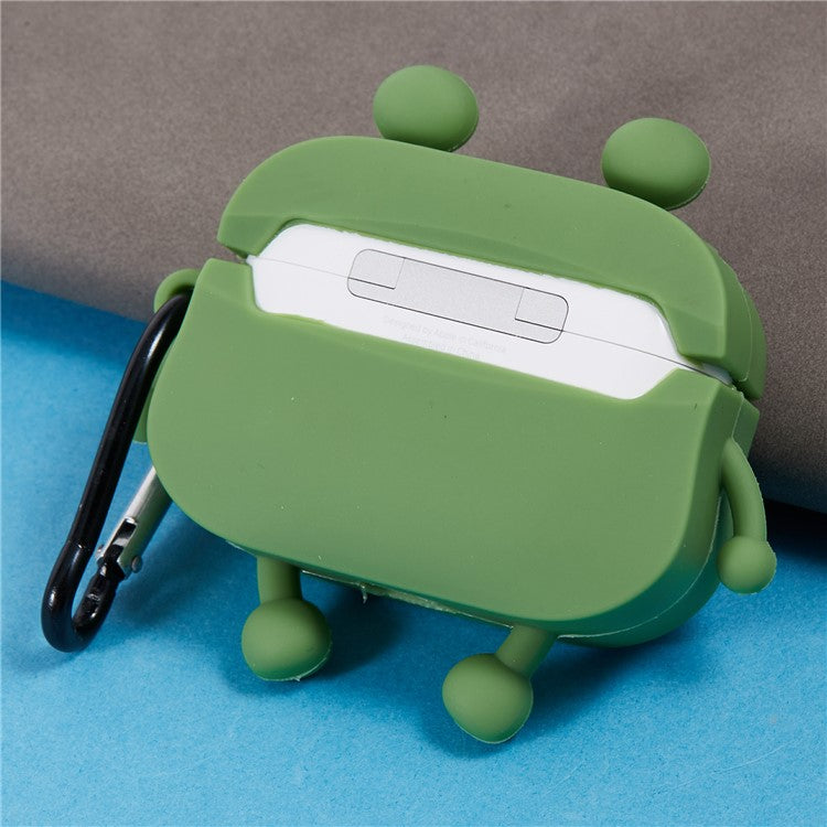 For Apple AirPods Pro Bluetooth Earphones Silicone Cover Sausage Mouth Frog Protective Case - Green